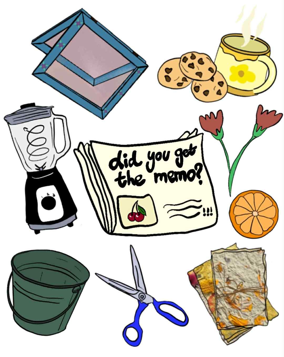 Illustrations of memo club materials