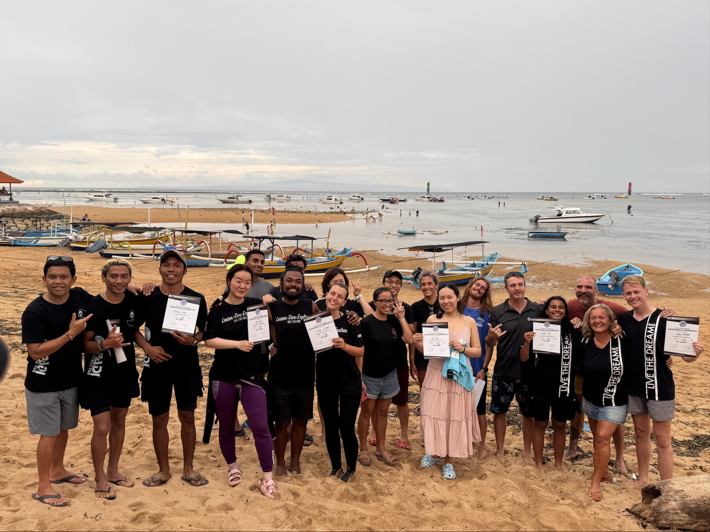 PADI Instructor Development Course graduates in Amed, Bali