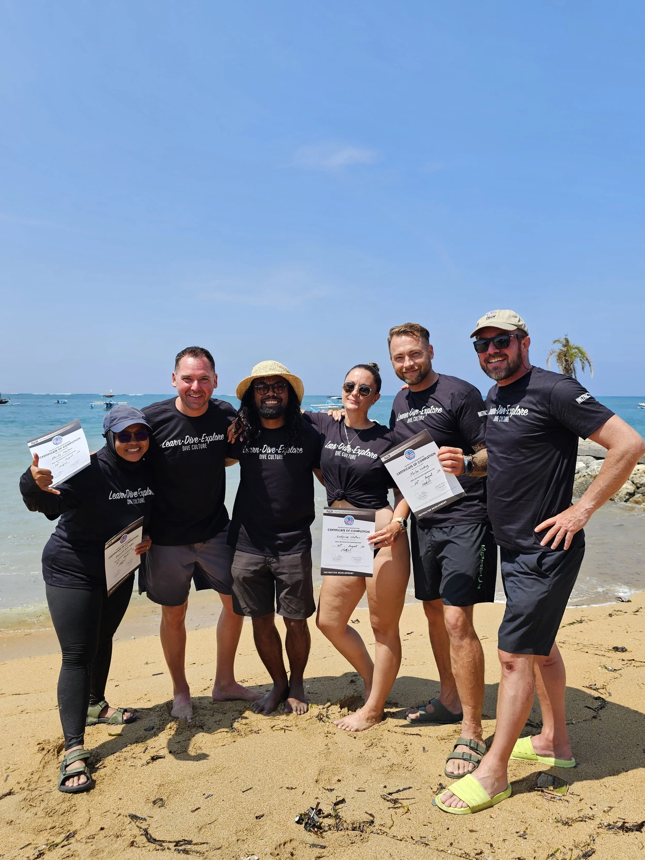 PADI Instructor Development Course graduates at Dive Culture, Amed Bali
