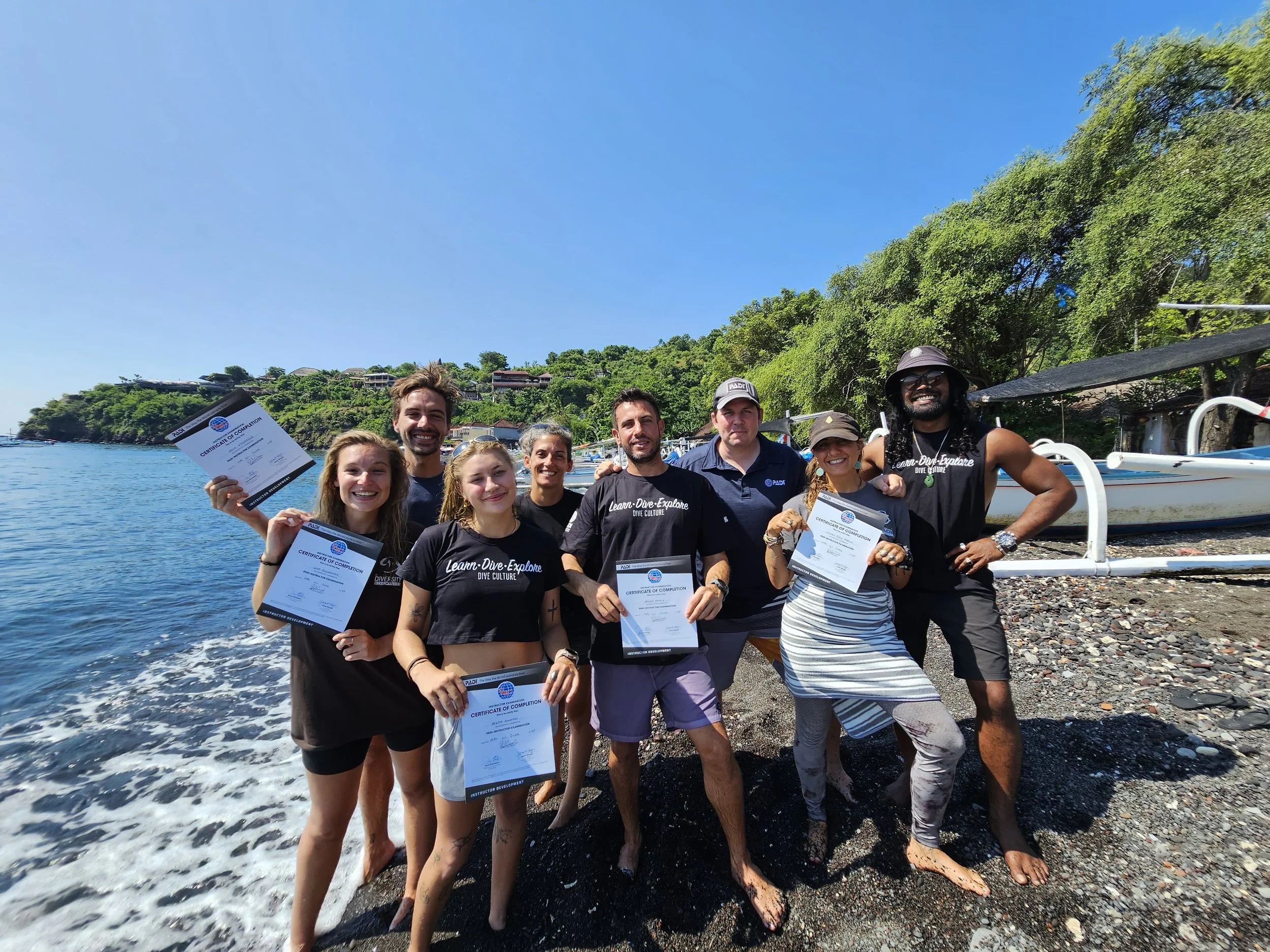 Instructor Development Course candidates after training in Amed, Bali
