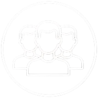 Icon of three people, representing a group or team.