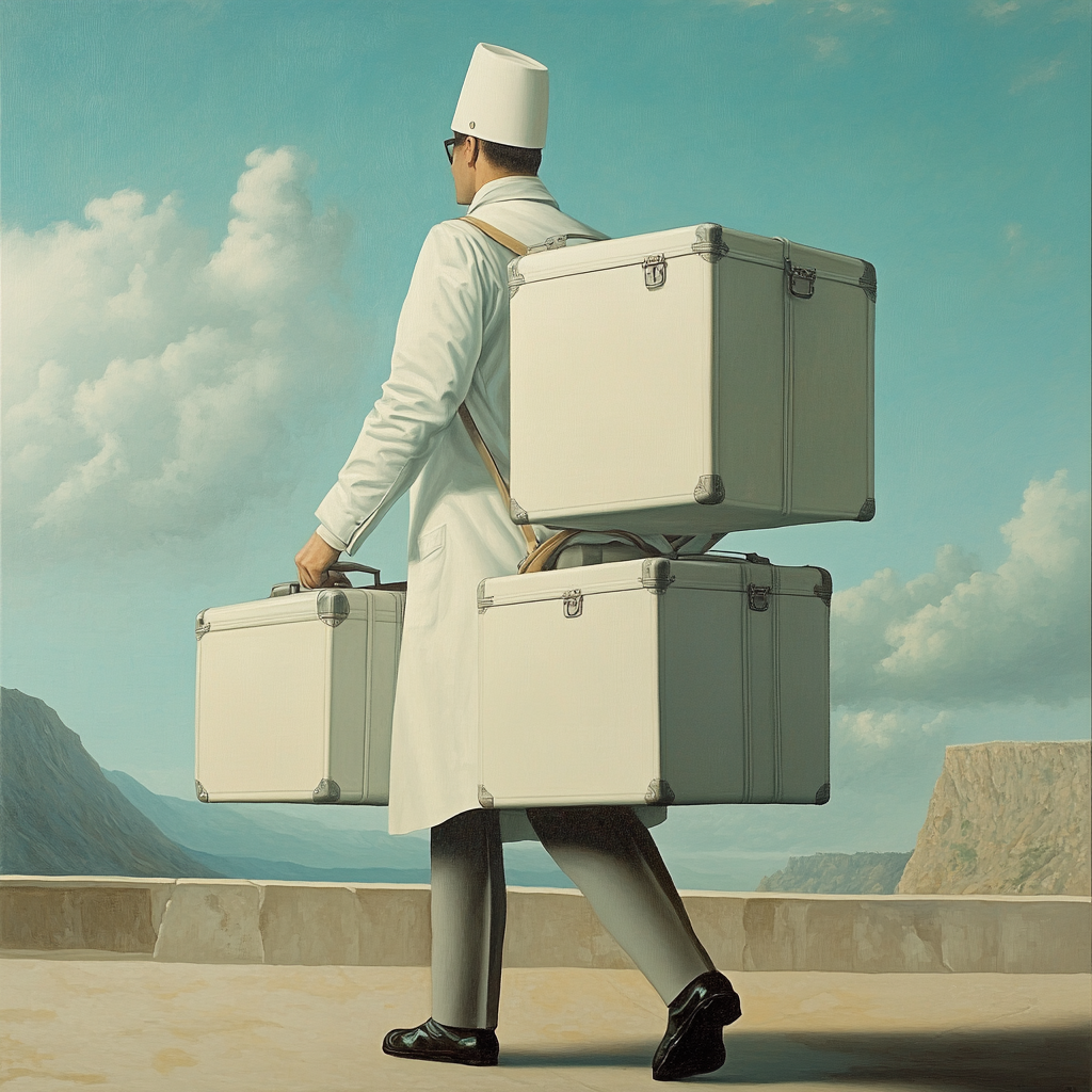 agenceoko_white-coated_dentist_carrying_large_suitcases_magritt_59a852e3-2c08-4f9f-860e-d4953f03a050.png
