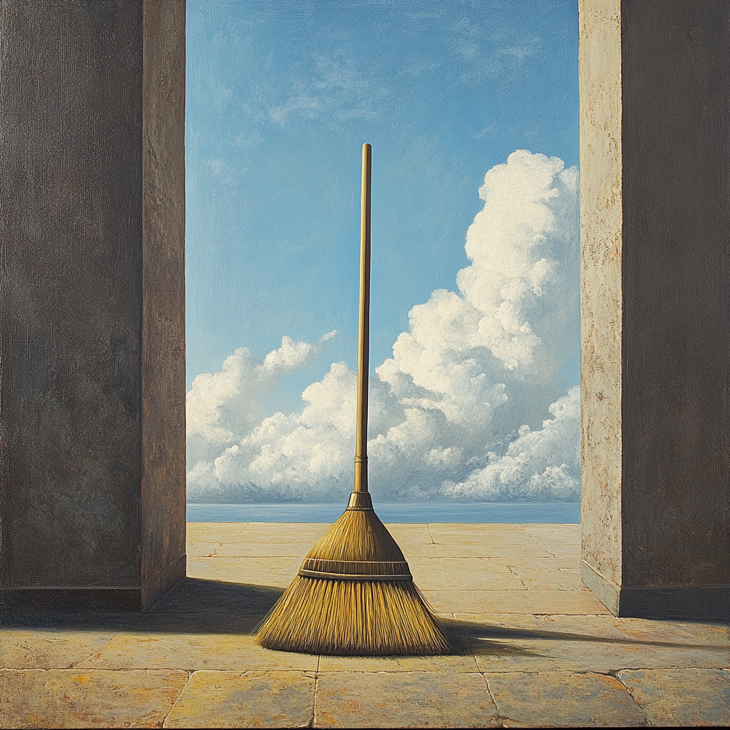 agenceoko_brooms_cleaning_magritte_style_3ef11a60-98c7-46c1-8c96-14d1bcee8805.png