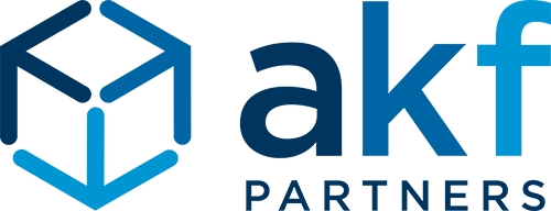 The image features the logo of akf PARTNERS, which includes a stylized cube design and the company name in blue text.