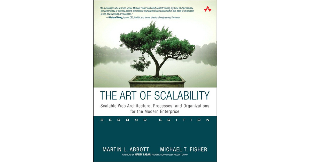 Cover of the book titled 'The Art of Scalability' showing a bonsai tree in a rectangular pot, with a quote at the top and the authors Martin L. Abbott and Michael T. Fisher listed at the bottom.