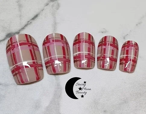 Tartan Print press on nails