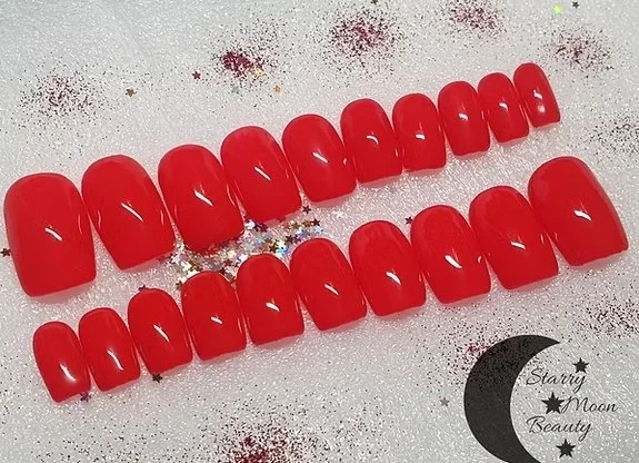 "Classic Red" Press on Nails