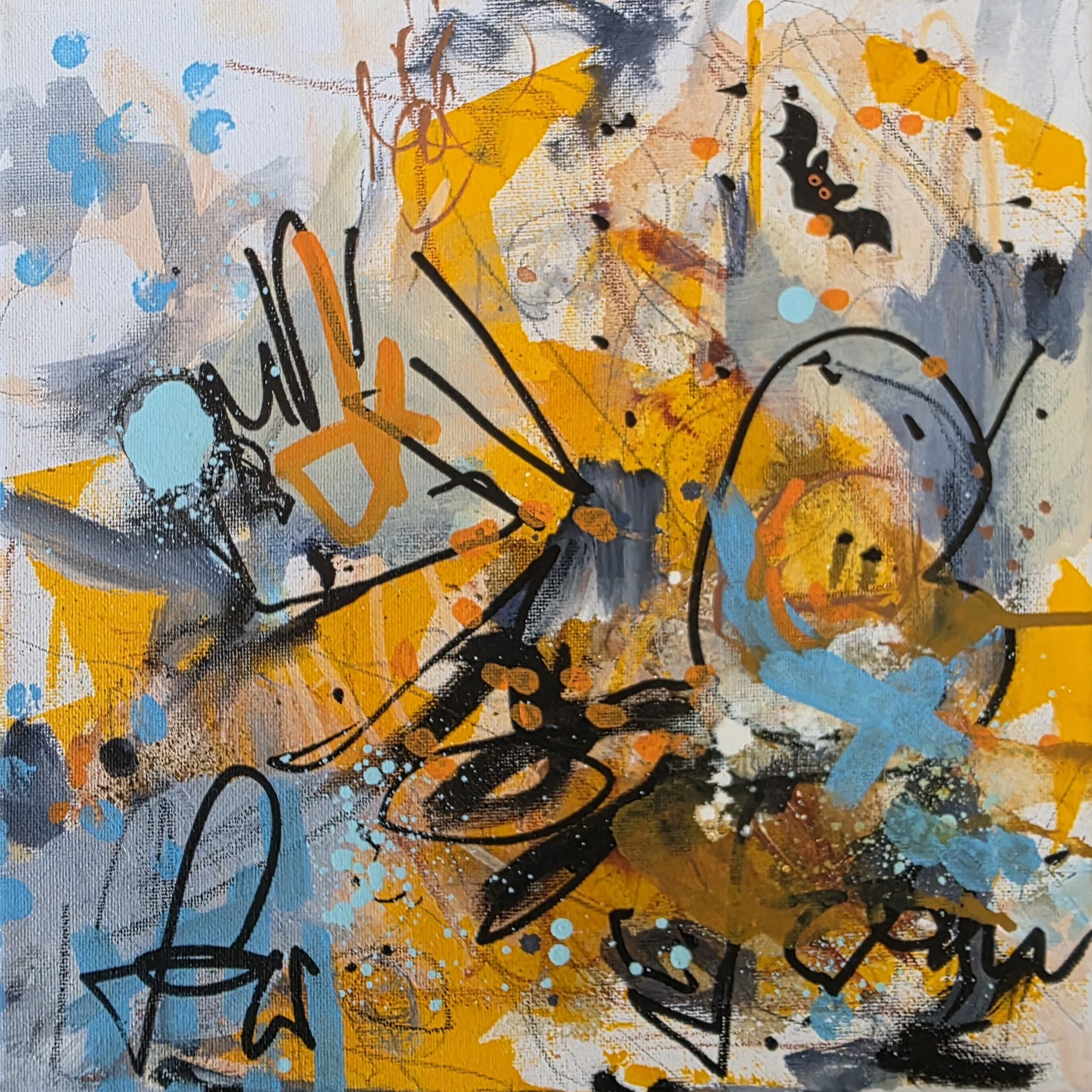 Abstract painting "Boo!!" by Victoria Wittmer.