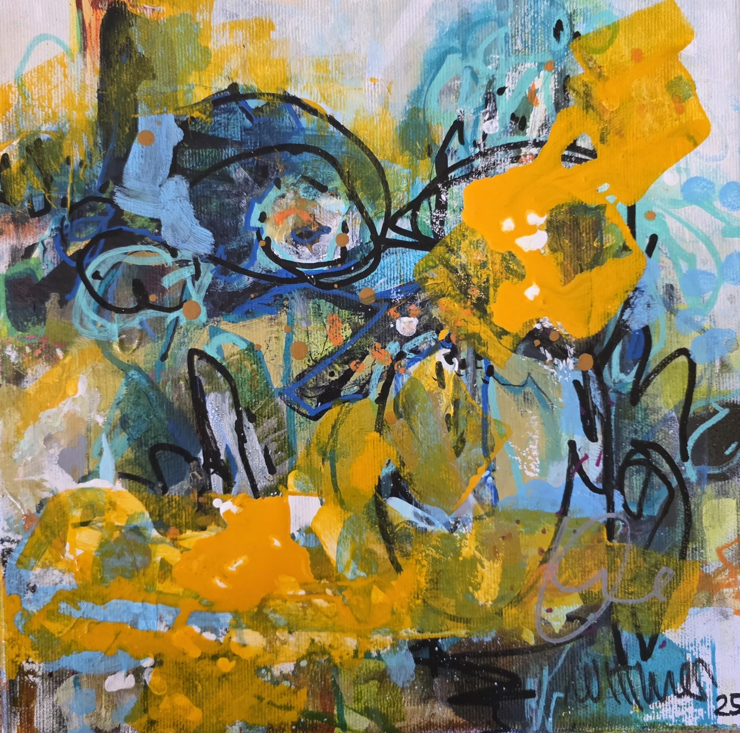 Dipinto astratto „Landseegarten“ di Victoria Wittmer.