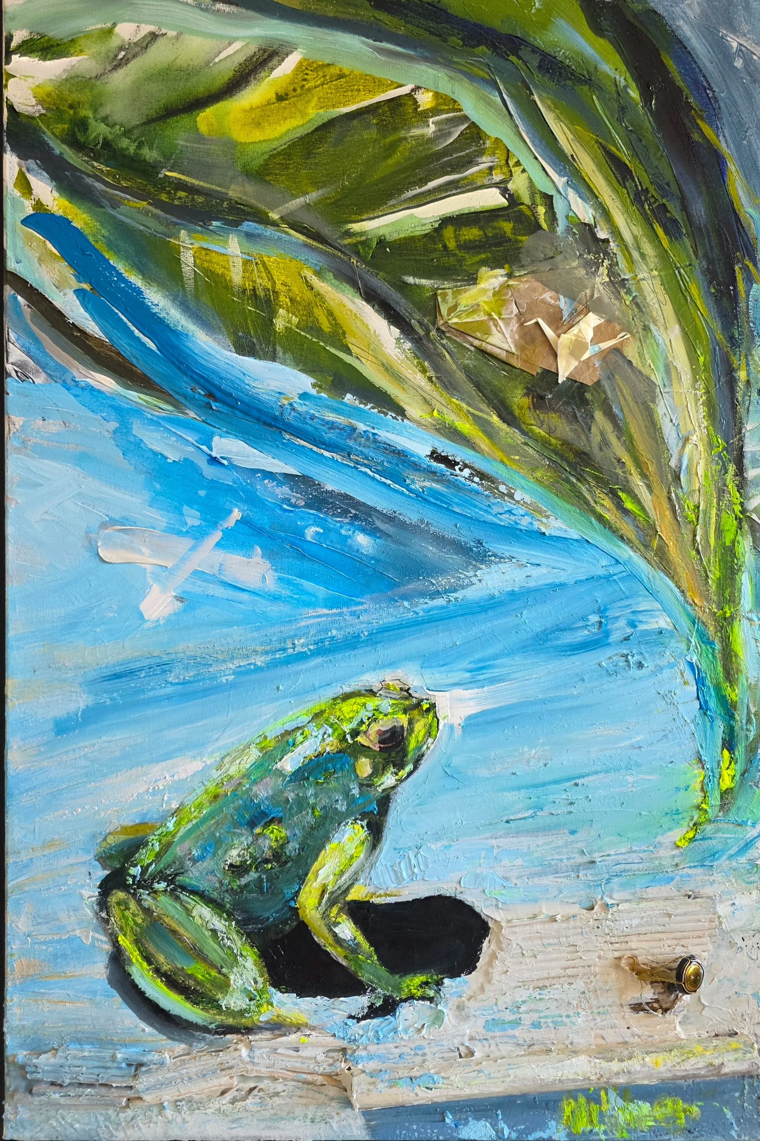 Koh Tao Kröte, original mixed-media artwork by Victoria Wittmer, 2026Koh Tao Kröte, original mixed-media artwork by Victoria Wittmer, 2026