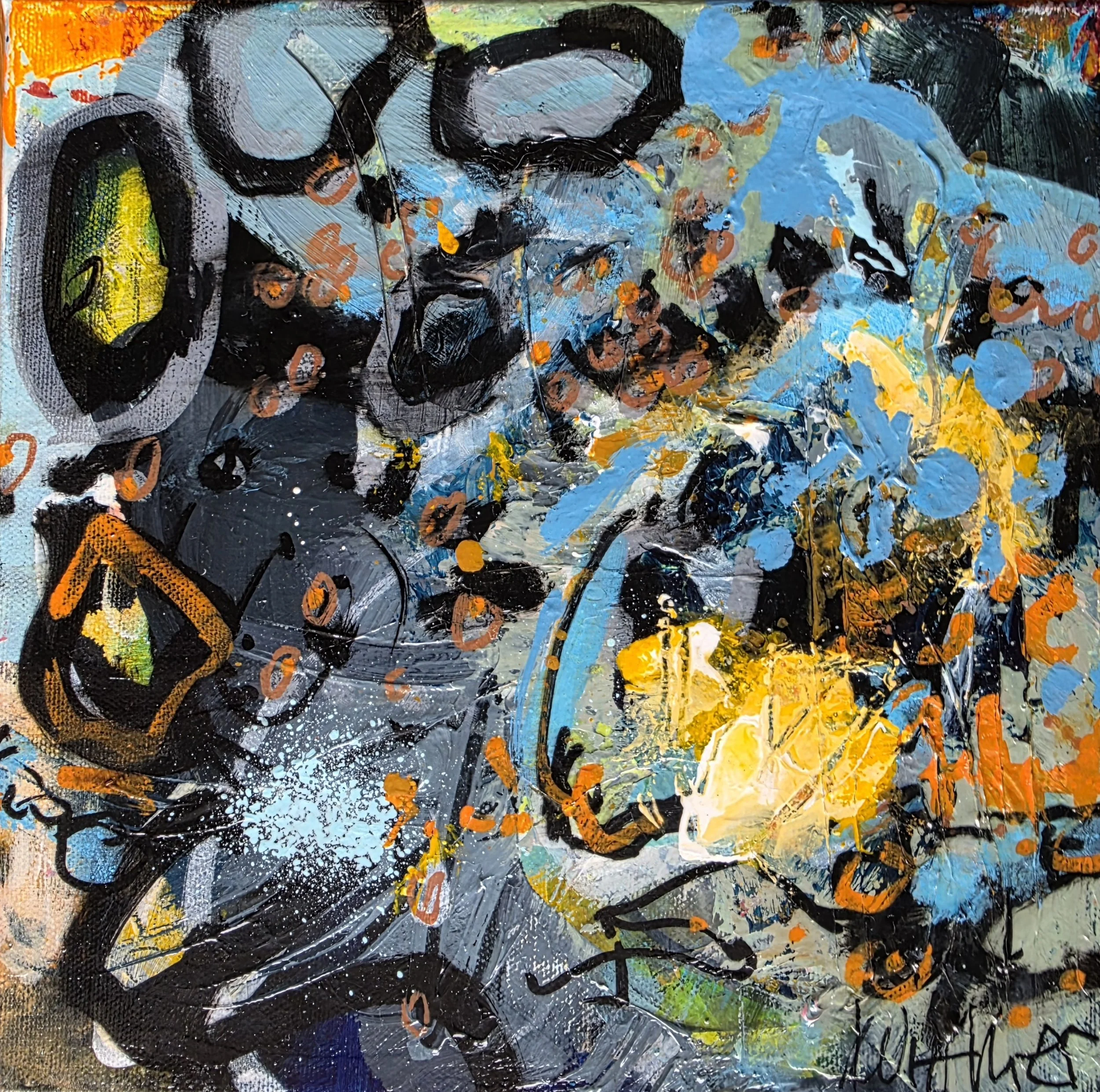 Abstract painting "Wo Schatten, da Licht" by Victoria Wittmer.