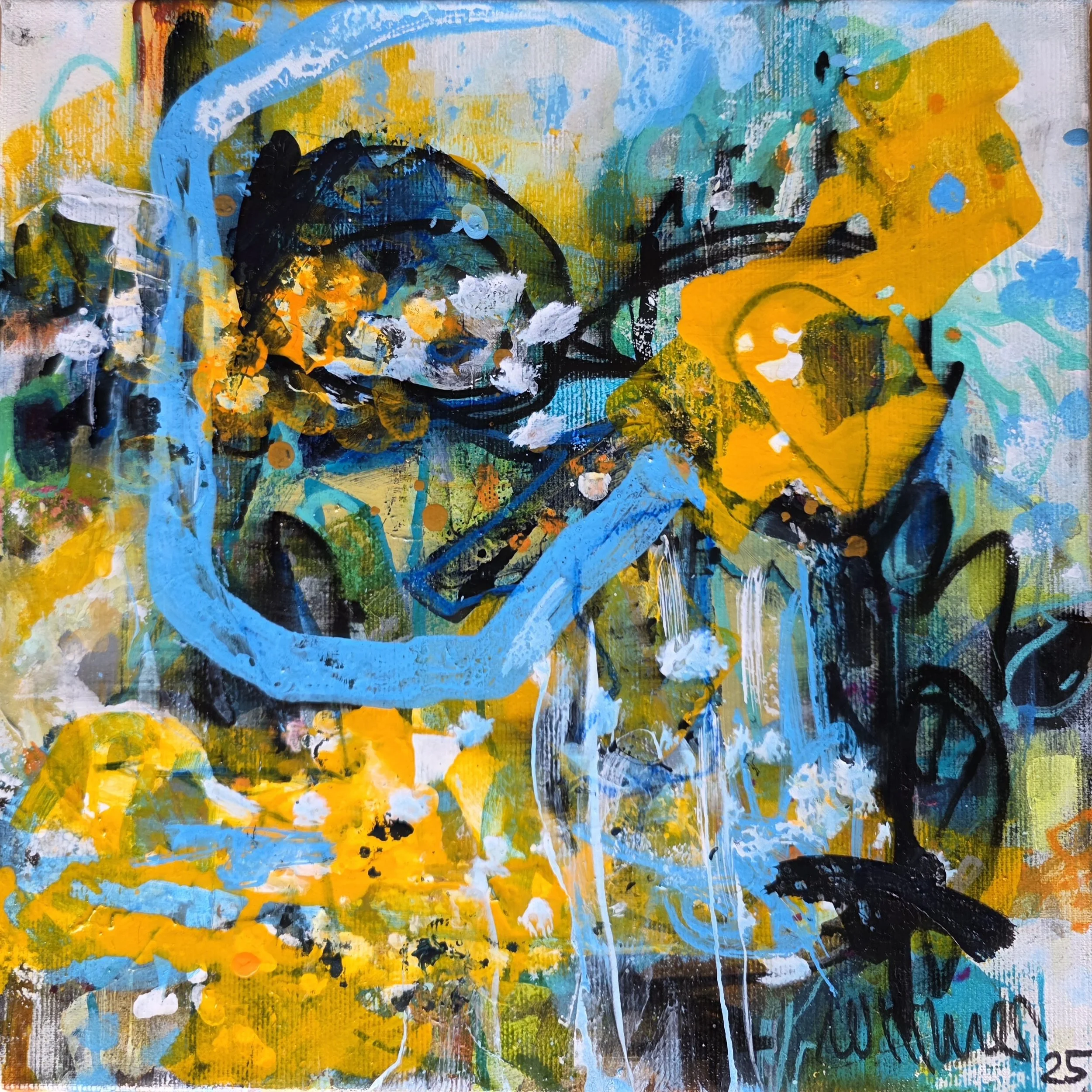 Abstraktes Gemälde "Landseegarten" von Victoria Wittmer, Acryl auf Leinwand.