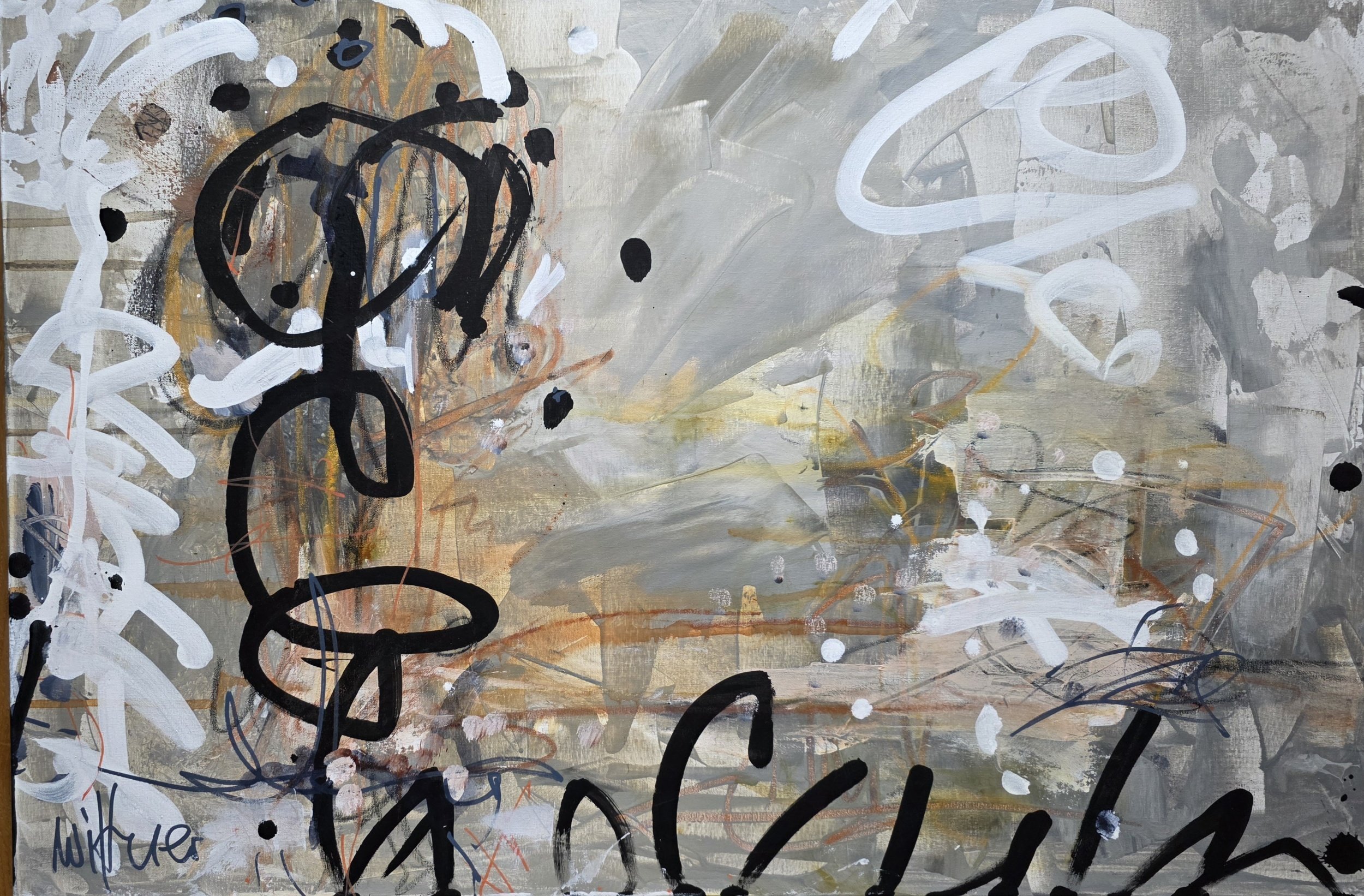 Abstract painting "Winter in Tirol II" by Victoria Wittmer.