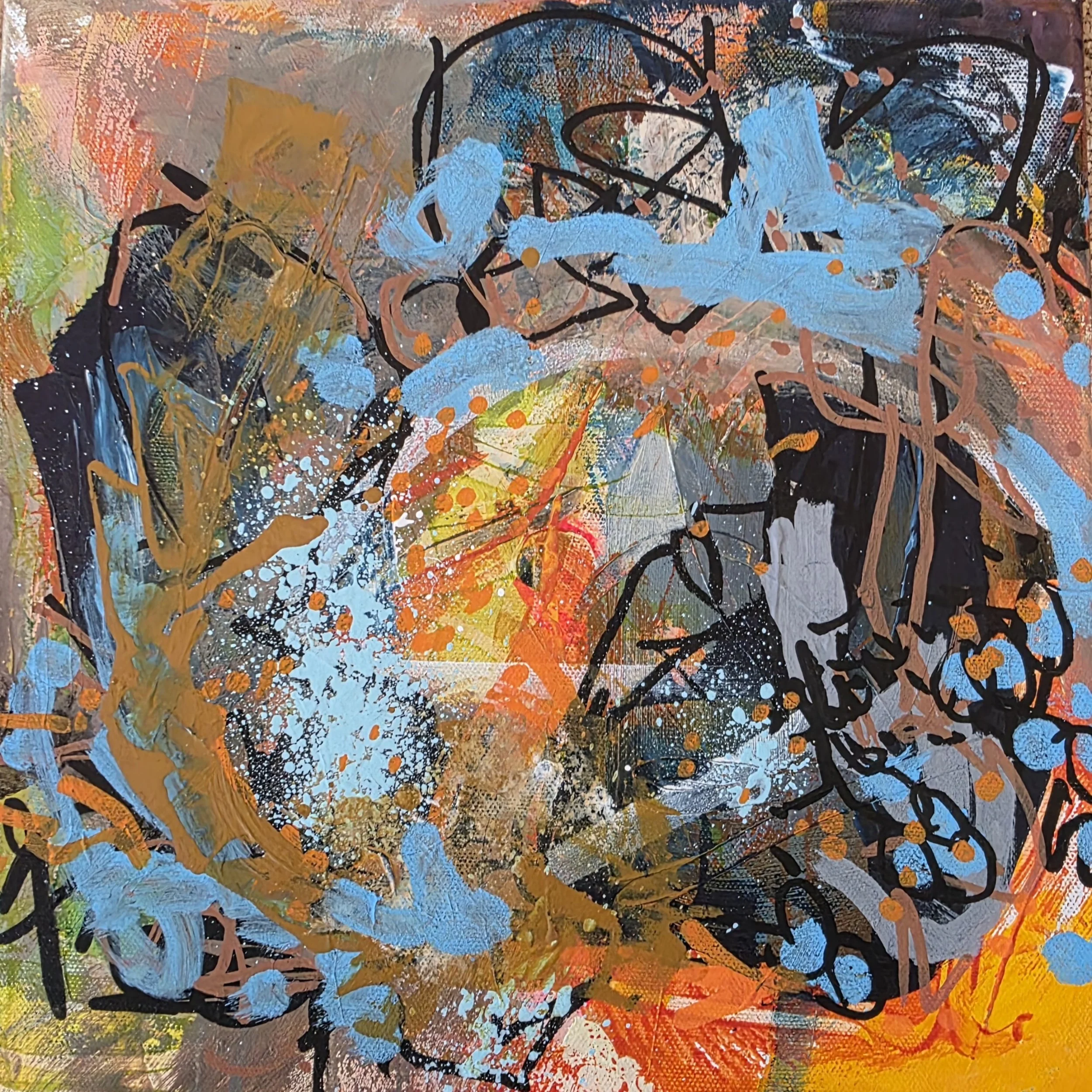 Abstraktes Gemälde "Chaos" von Victoria Wittmer, Acryl auf Leinwand