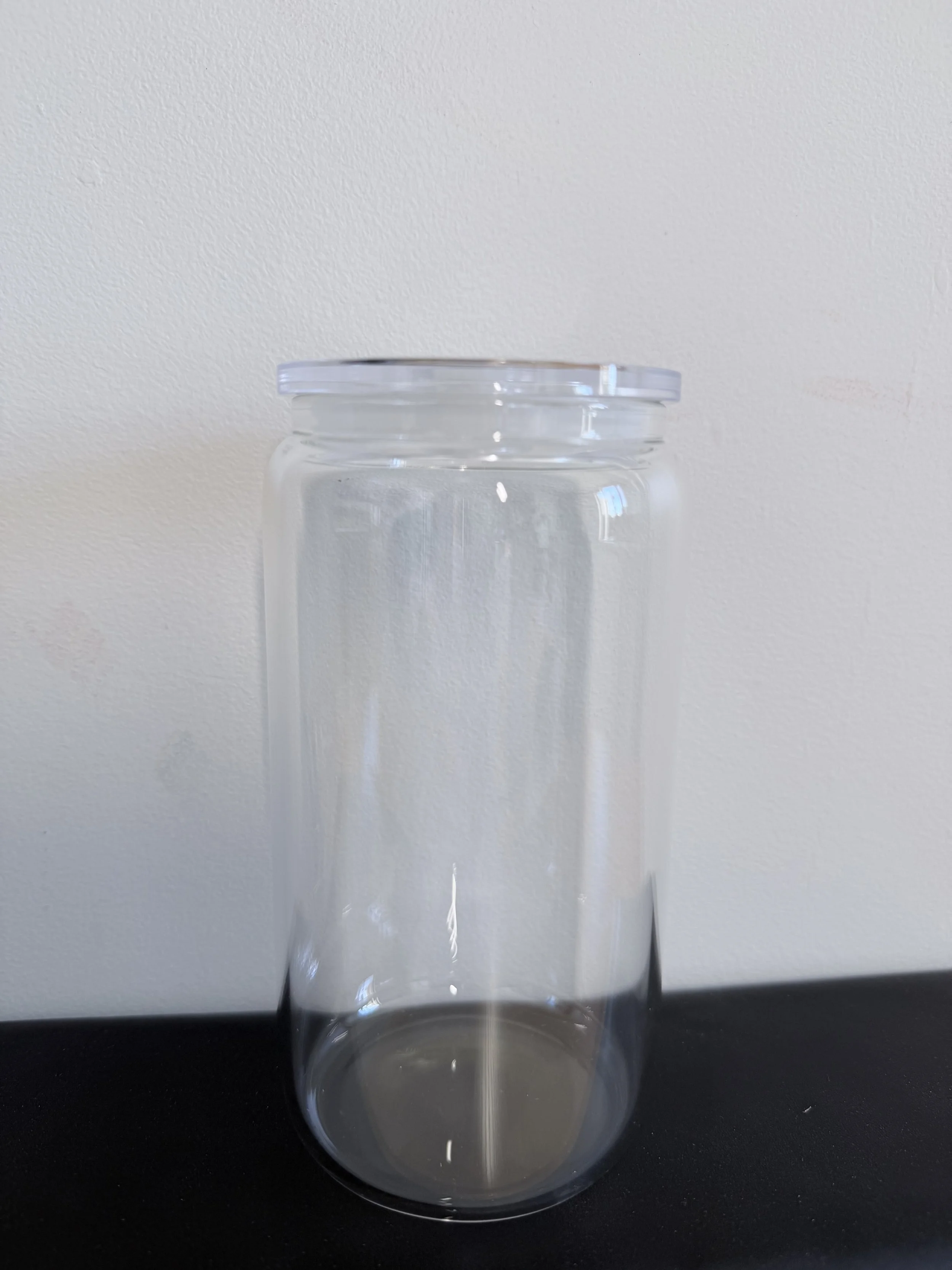 16oz glass libbey with clear lid