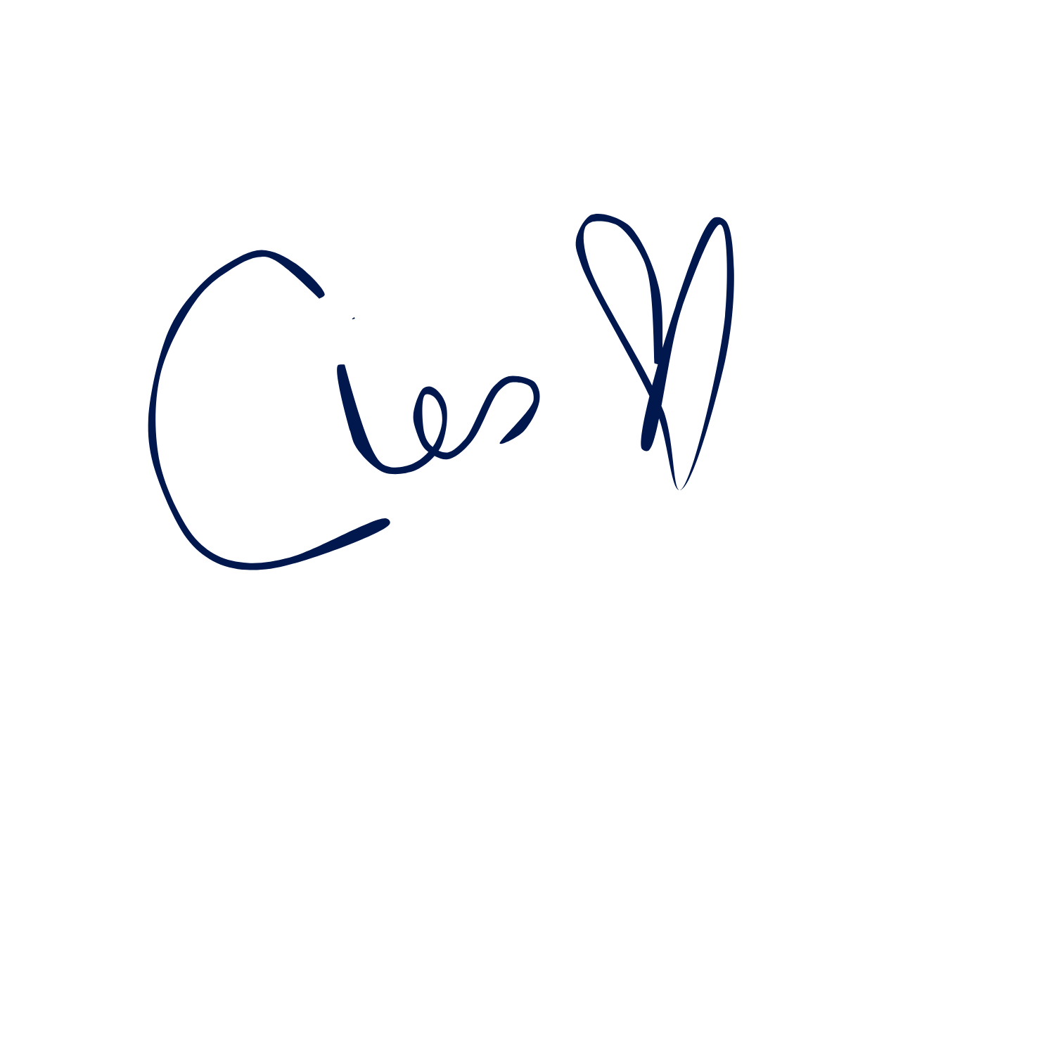 The word 'Ciao' written in a dark blue cursive on a white background.
