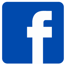 Facebook logo with white lowercase 'f' on blue background