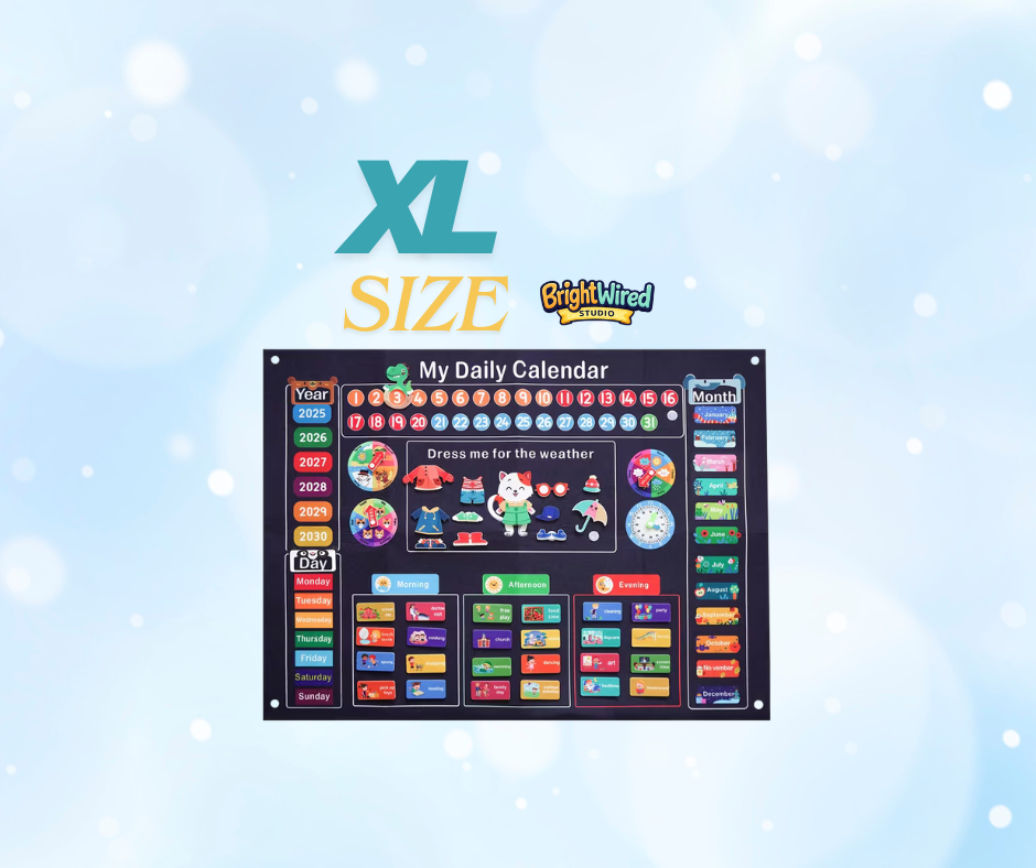 Routine Clarity & Time Awareness Calendar – XL Felt Daily Visual Planner