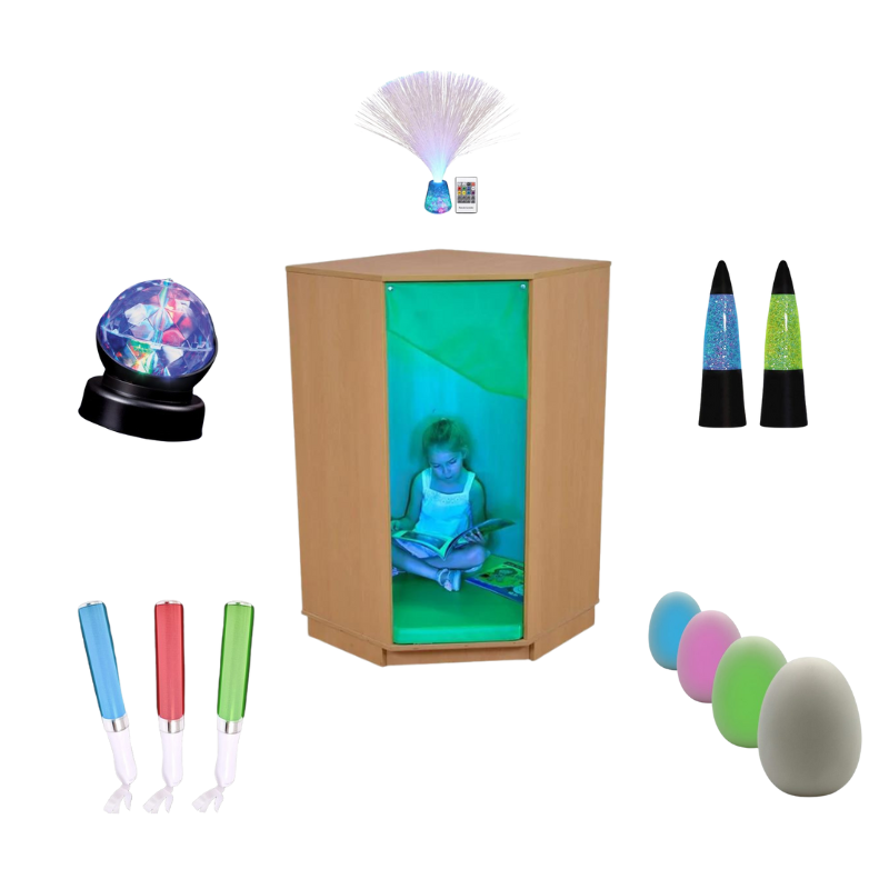 Wooden Sensory Den LED Light Therapy Bundle