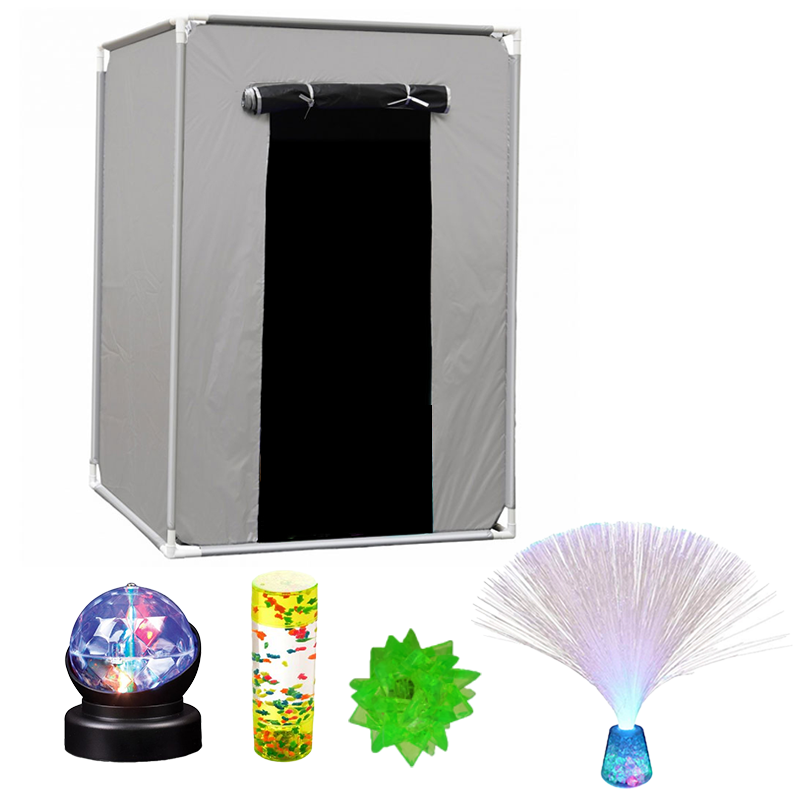 Tall Sensory Tent Dark Den Bundle incl. 4 Light Up Toys