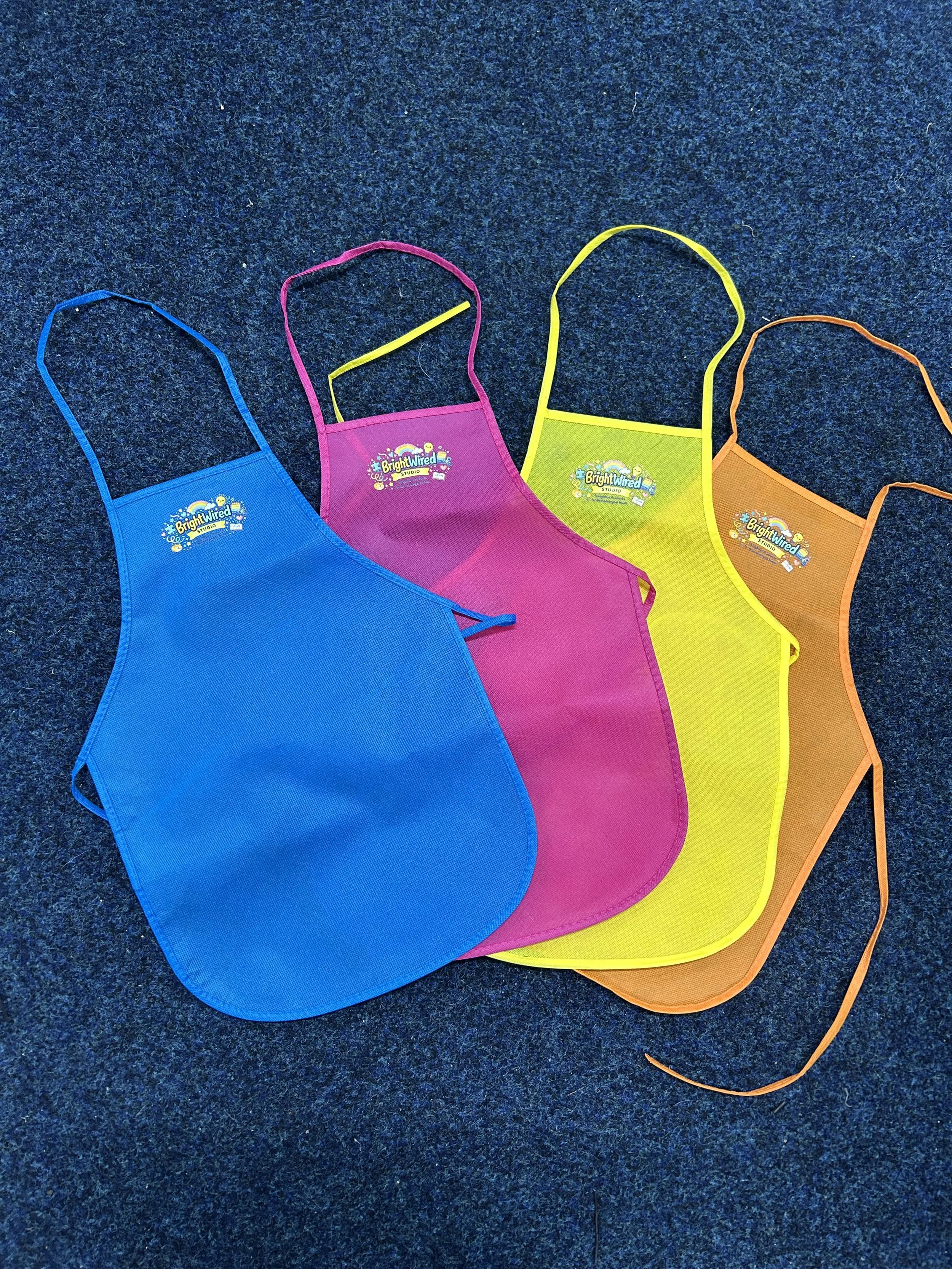 Creative Focus & Mess-Free Making Apron – Bright Wired Kids Craft Wear (5pack)
