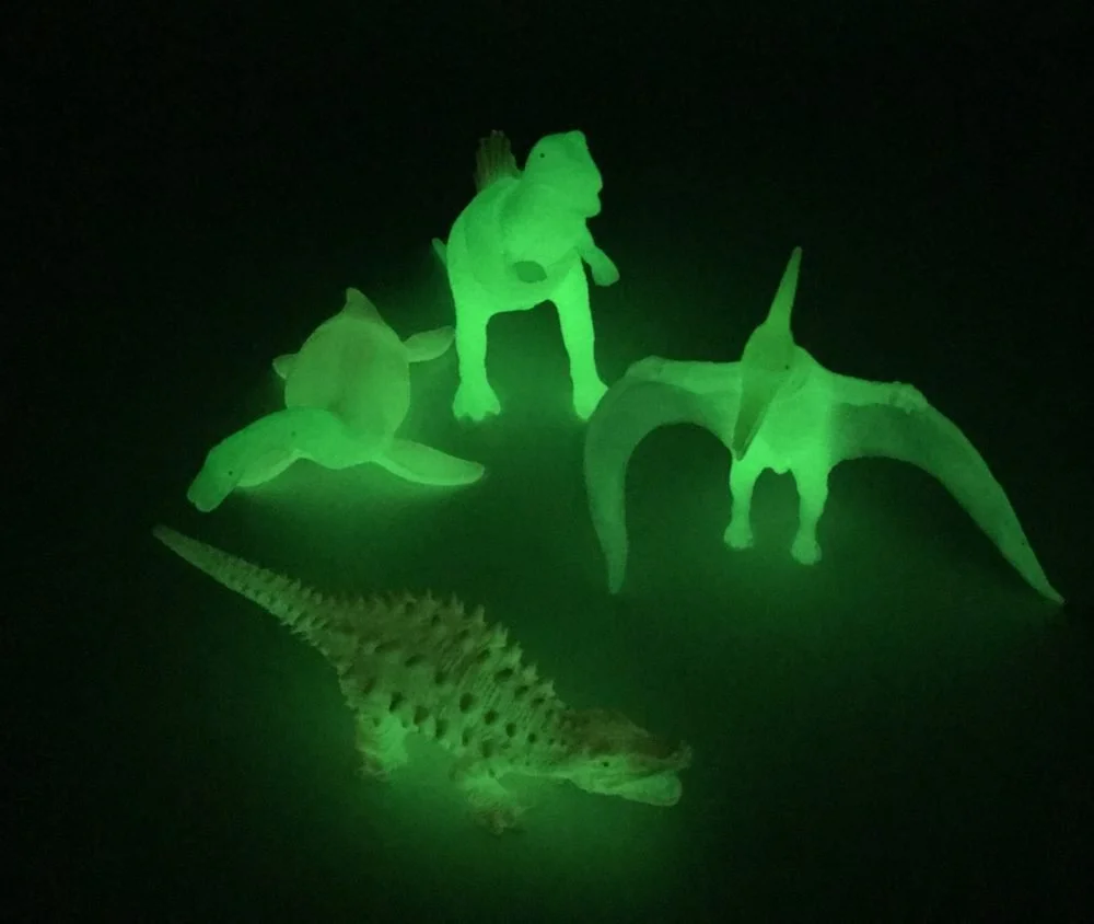 Glow In Dark Dinosaur Set 4 Figures Sensory Toys