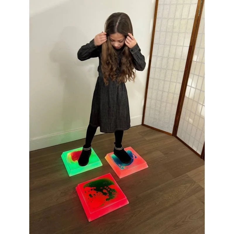 LED Liquid Floor Pod – Square Set of 3