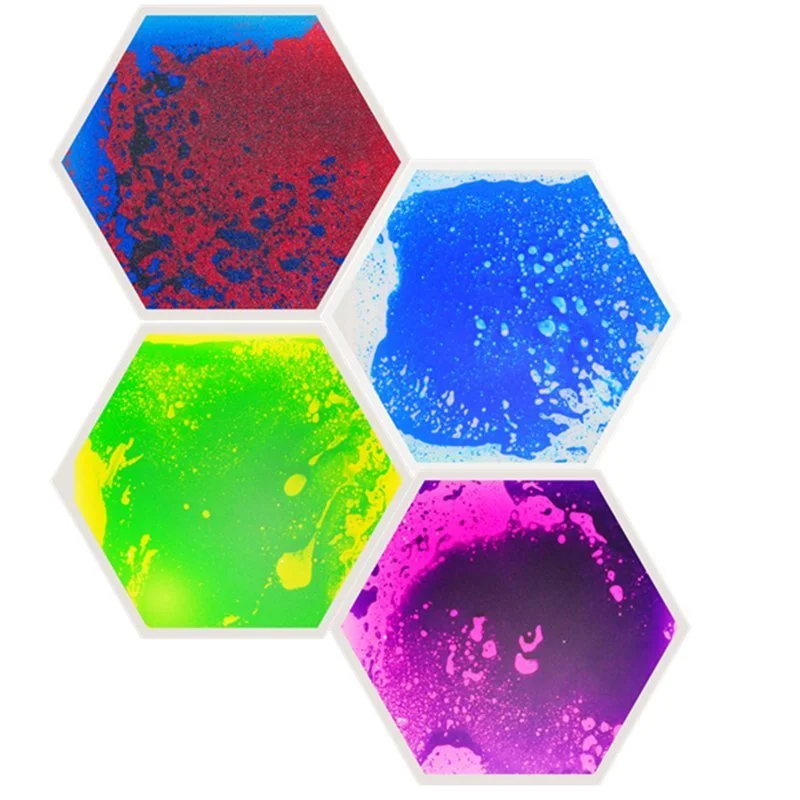 4 x Hexagon Sensory Liquid Floor Tile Tools Visual & Tactile Experience