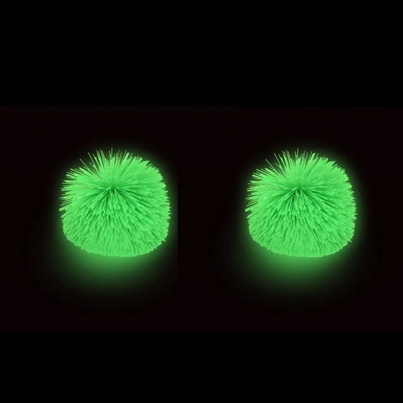 Monkey UV Stringy Balls Sensory Fidget Toy Pom Rubber Stress Ball – (2 Pack)