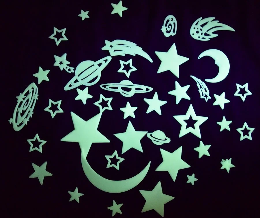 UV Glow in Dark (Moon, planets and stars – 43 piece set)