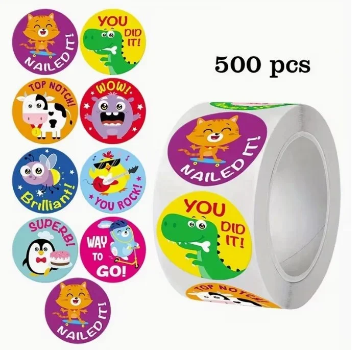 Positive Behaviour & Motivation Reward Stickers – 500-Piece Encouragement Set