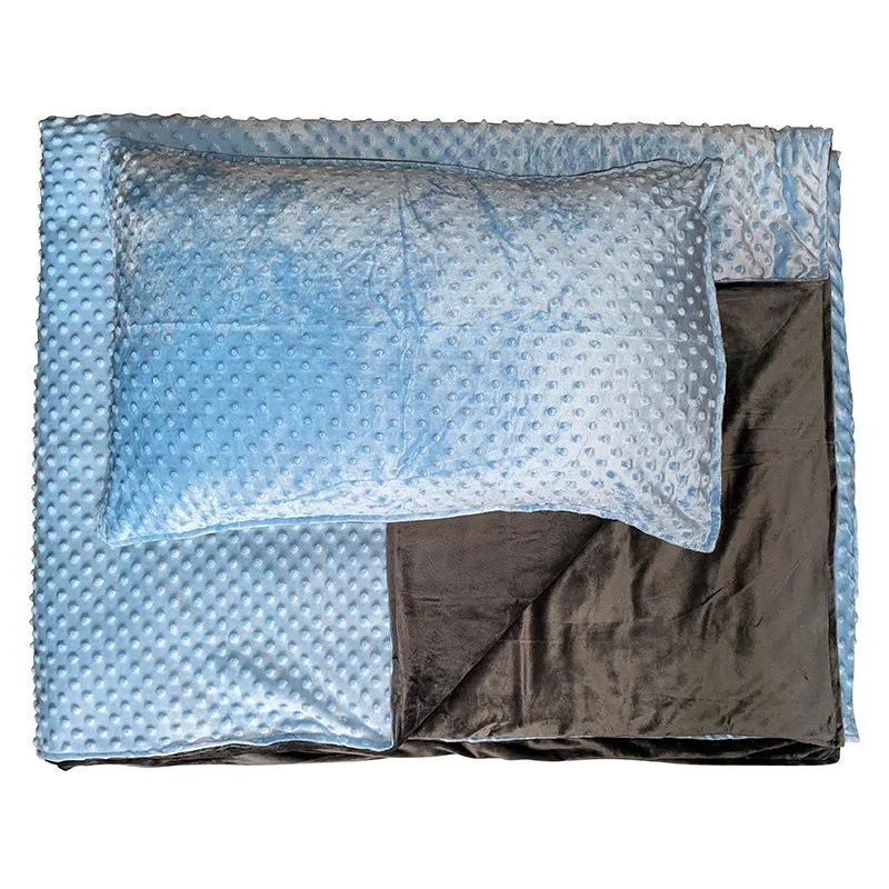 5kg Weighted Blanket Large & Pillow Case – Blue/Grey