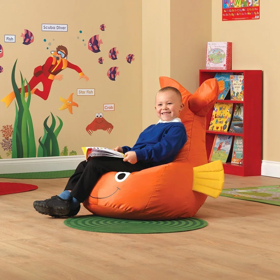 BazZoo Sea Life Fish Bean Bag Chair