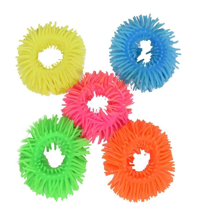 Rubber UV Bangles – Stretchy Sensory Hairy Bangles Toy Set of 5
