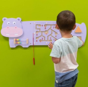 Viga Wooden Hippo Activity Wall Panel – Sensory Busy Board