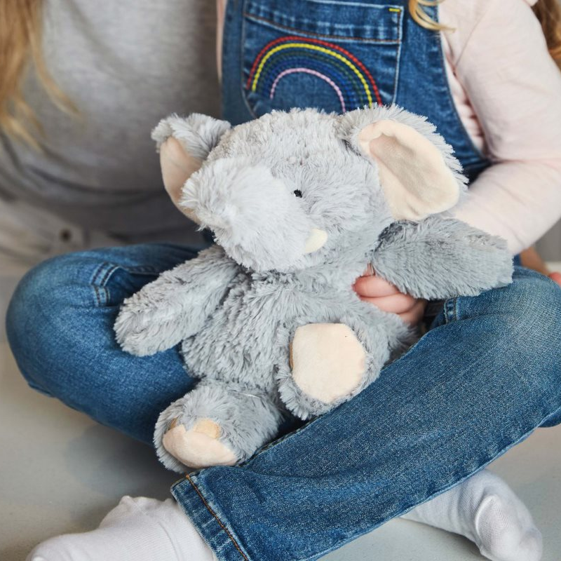 Playlearn Warmup Cuddly Large Elephant, Soft, Fluffy and Scented Sensory Microwave Safe