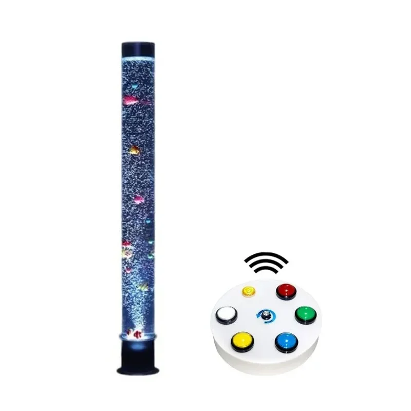 120cm Sensory Bubble Tube with LED Lights, Fish & Large Button Controller