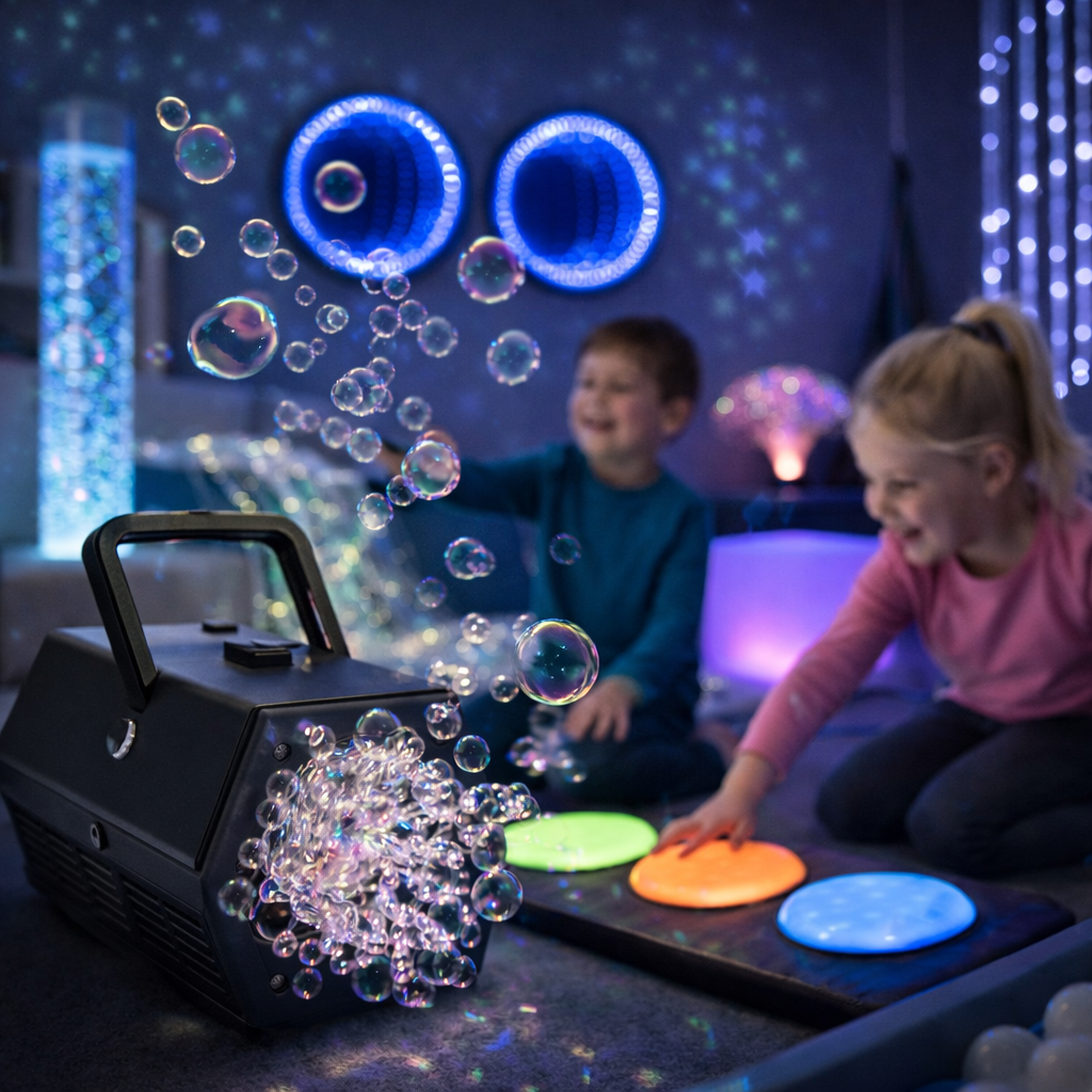 Portable Bubble Machine - Continuous Bubble Effect for Sensory Play & Regulation