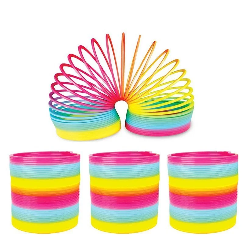 3 Pack UV Rainbow Slinky Tactile Classic Game For Sensory Play