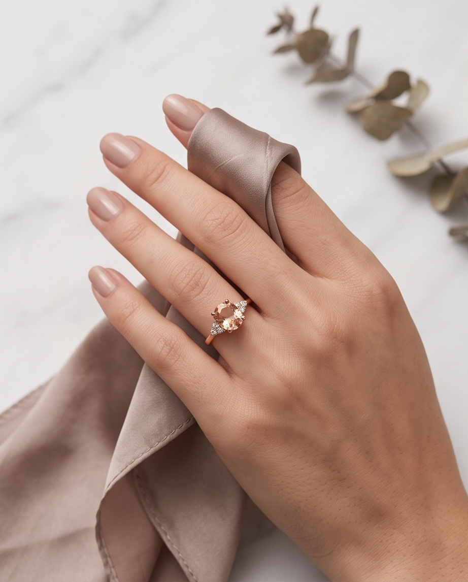 Peach Spherea Engagement Ring