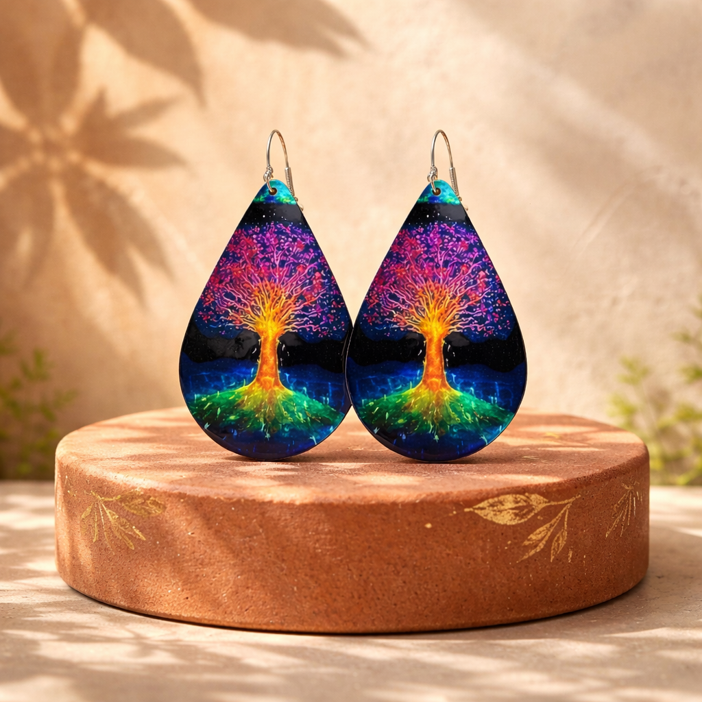 E13 Vibrant Tree of Life Earrings