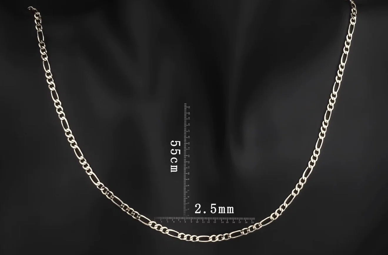 FL301 2.5 MM 14K Gold Figaro High Premium Quality Multiple Width and Lengths