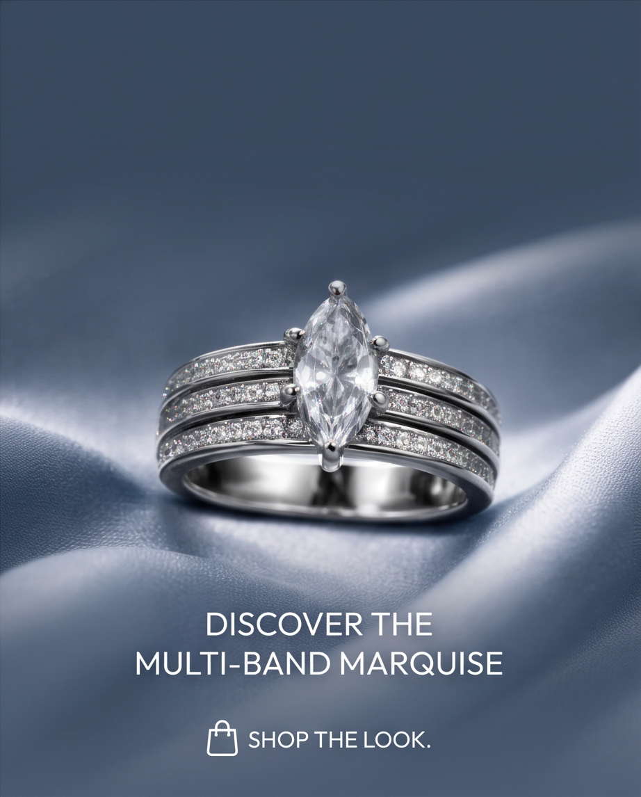 Multi-Band Marquise Ring