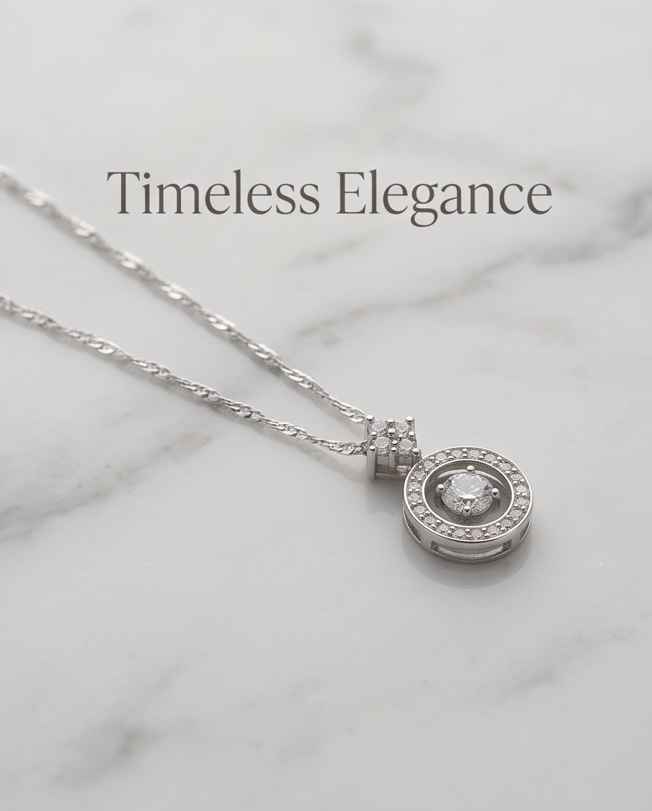 Sterling Silver Radiant Pendant Necklace