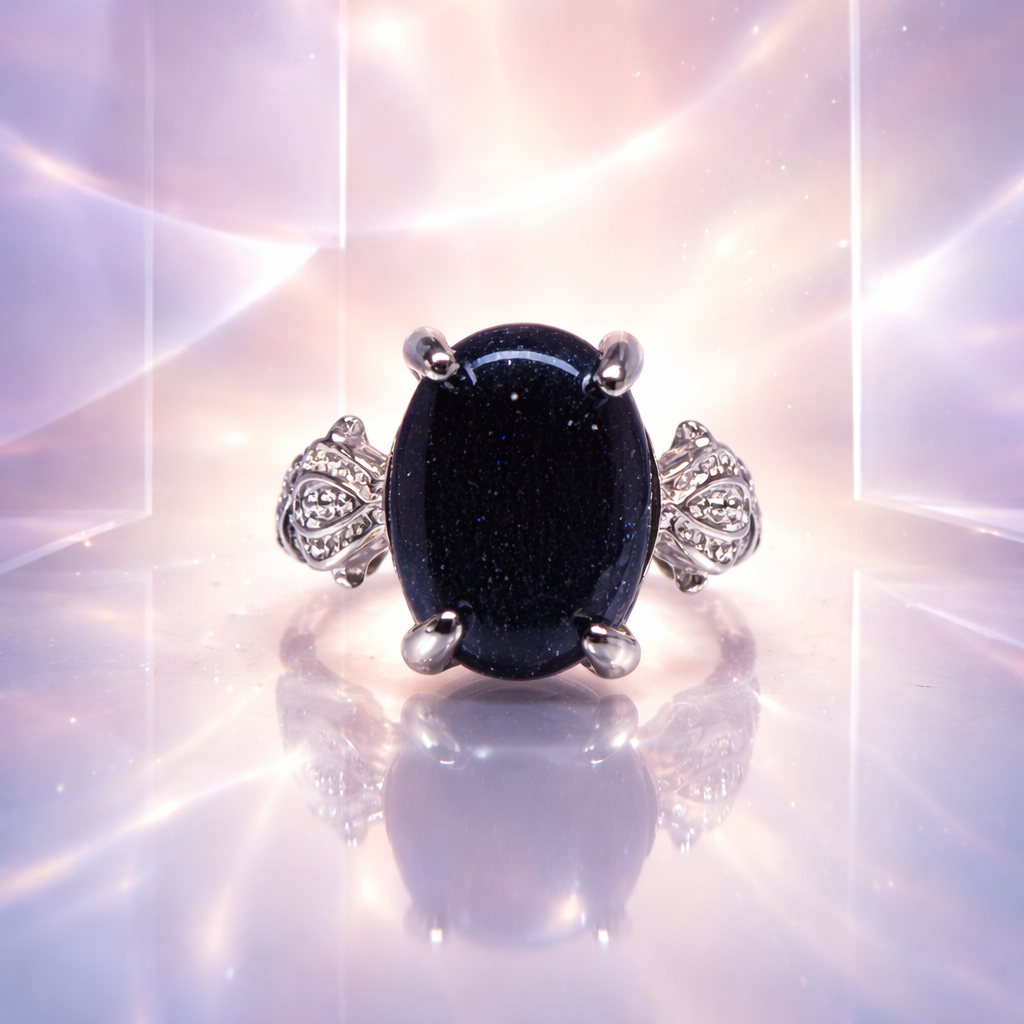 SR841 Blue Sandstone-Synthesis 841 Midnight Elegance Ring Only Ring Size -9
