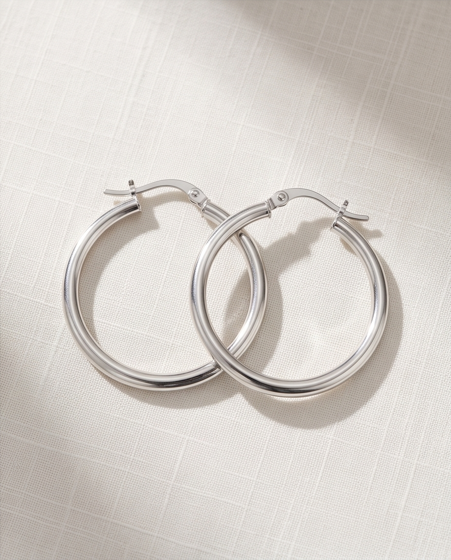 Stainless Steel Classic Hoop Earrings