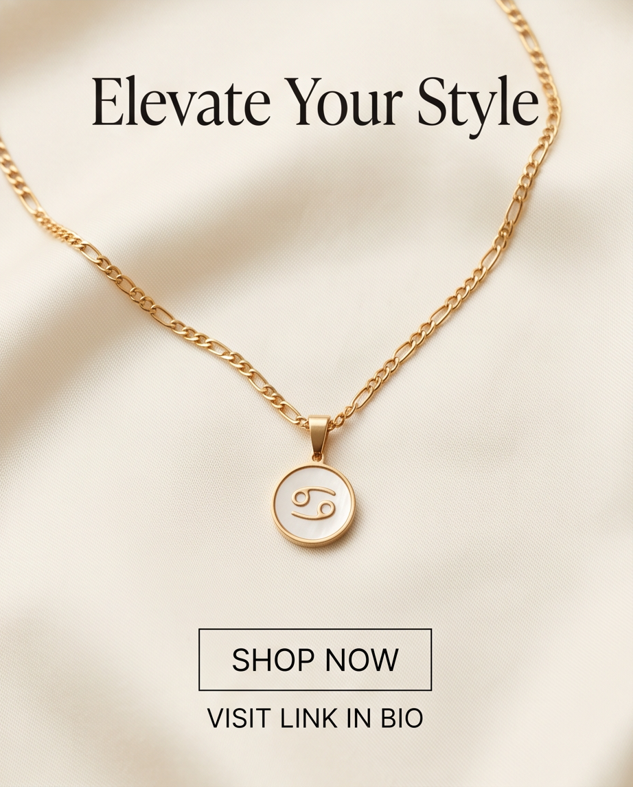 18' Zodiac Cancer 14K Gold Plated Necklace (Redesign Chains)
