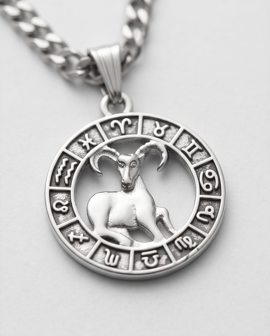18' Zodiac Aries Stainless Steel Necklace