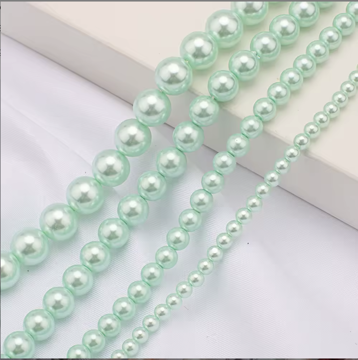 LP204 2-Mint Green Imitation Pearl Beads