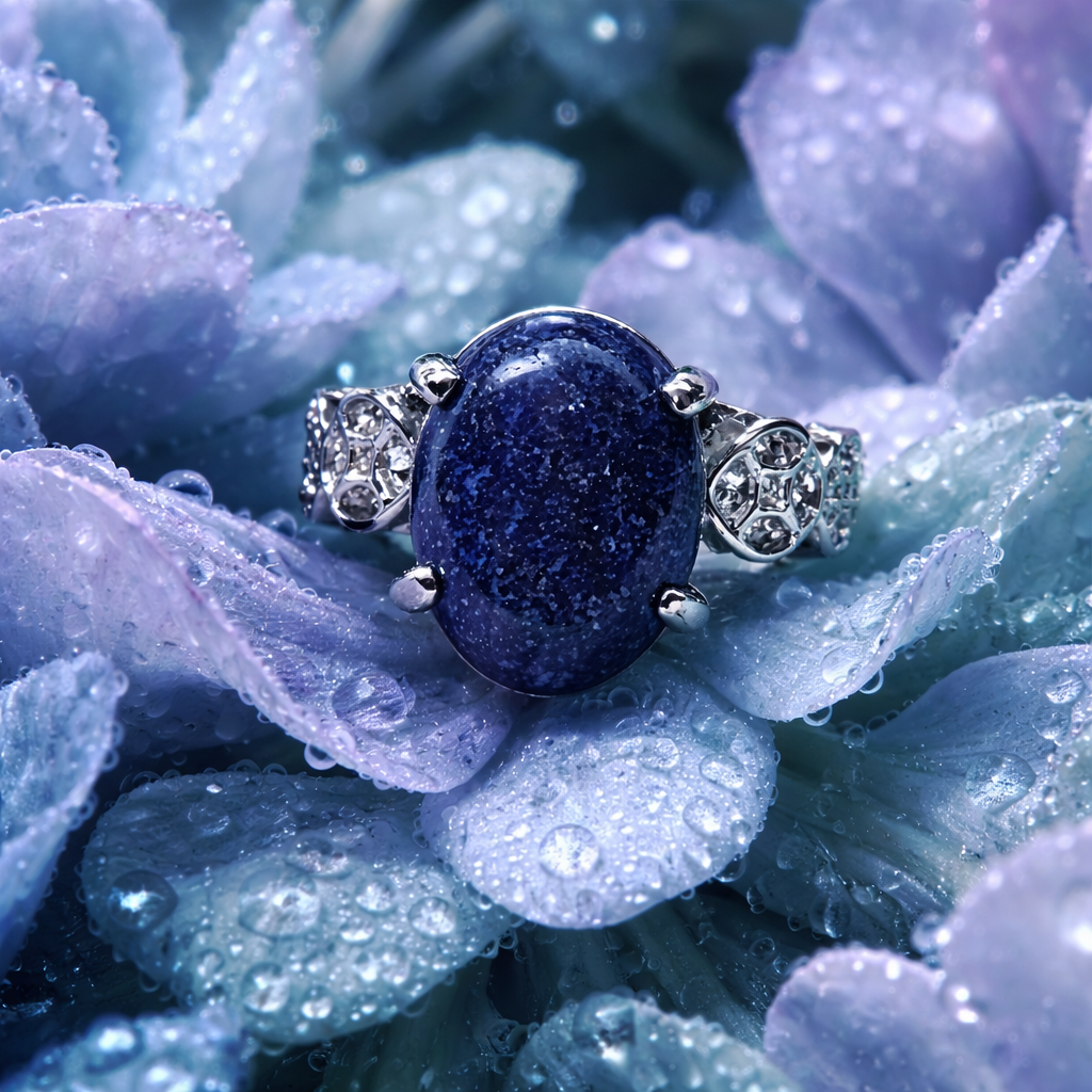 SR772 Goldstone Blue Sandstone Star Sapphire Ring Only Ring Size -6